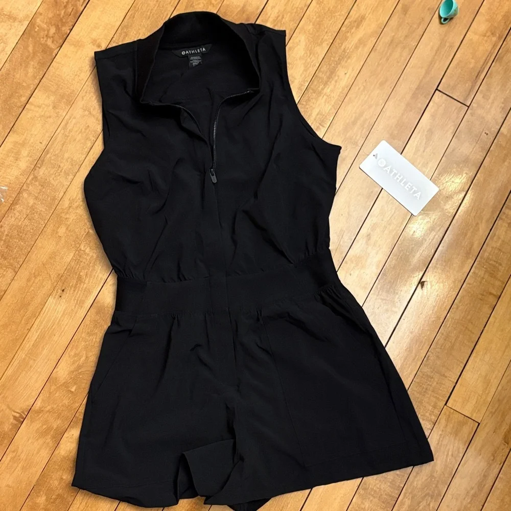 Athleta Sleeveless Black Romper - Picture 1 of 5